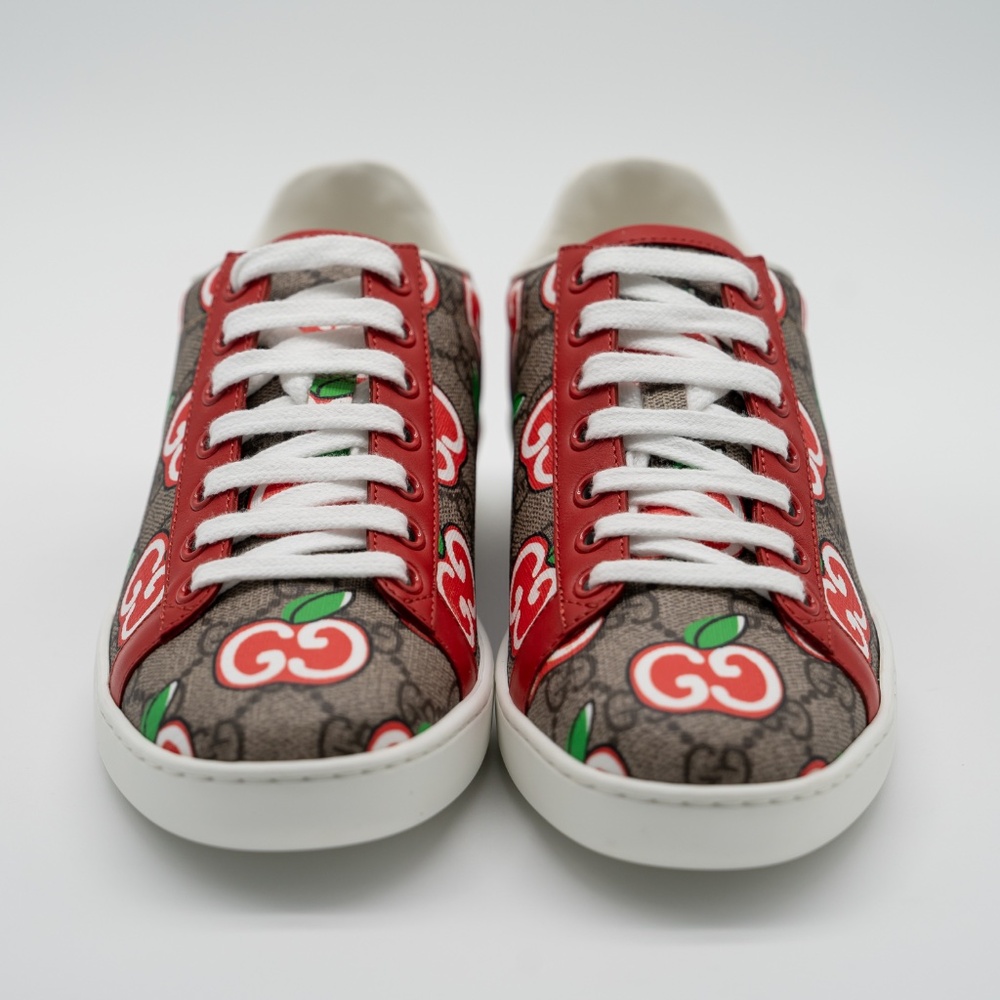 Size 36G 6 US Gucci Ace Chinese Valentine's Day Apple Cherry Brown Red - Picture 2 of 11